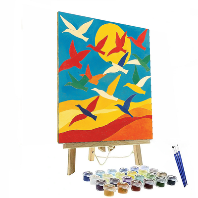 Henri Matisse Inspired Colorful Serenade Of Birds In Flight  Paint By Numbers