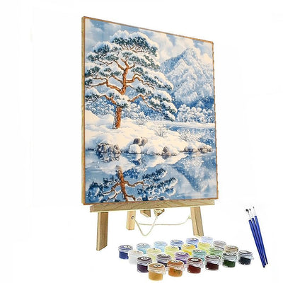 Katsushika Hokusai Inspired Hokusai's Snowy Serenity  Numbered Painting Kits