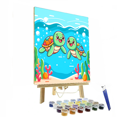 Playful Turtles Paint By Numbers