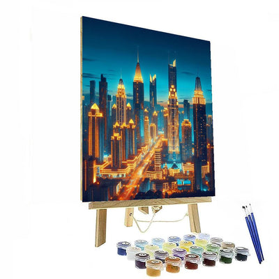 Urban Skyline Night Lights Numbered Painting Kits