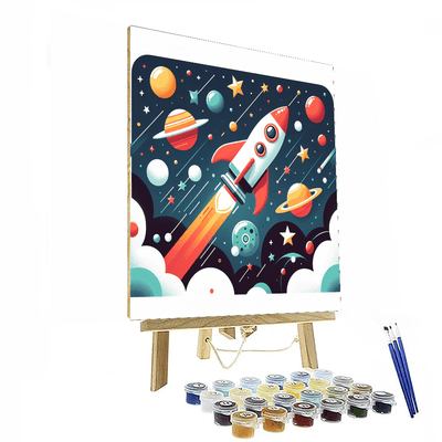 Rocket's Cosmic Journey Painting Number Kit