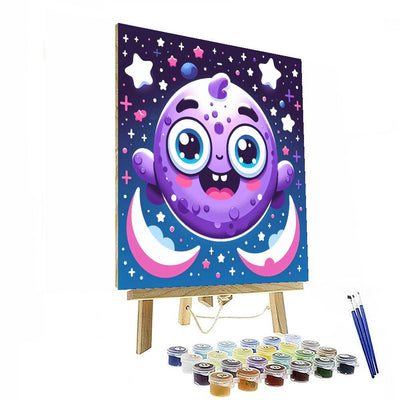 Silly Moon Monster DIY Paint By Numbers