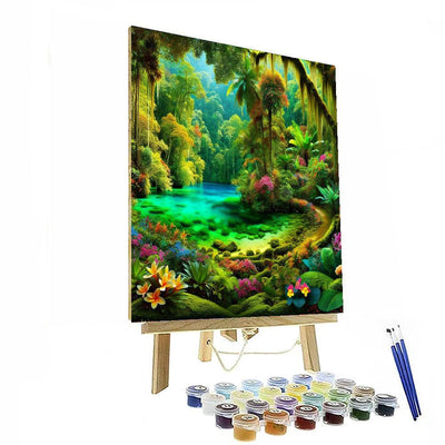 Tropical Lagoon Paradise Paint By Numbers Art