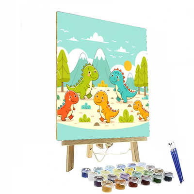 Friendly Dinosaur Kingdom Paint By Number