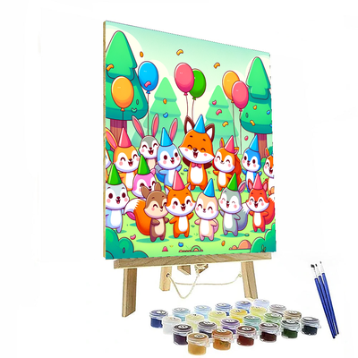 Forest Critters Celebration DIY Paint By Numbers