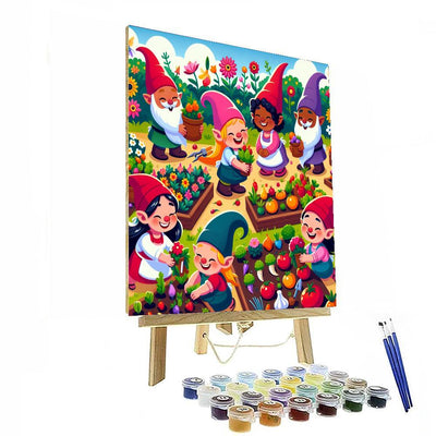 Whimsical Gnomes Number Painting