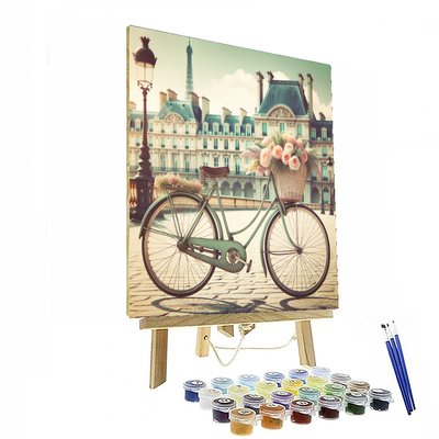 Vintage Bicycle In Paris Paint By Numbers Kits