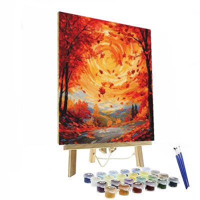 Vincent Van Gogh Inspired Autumn Leaves Cascade  Painting By Numbers Kit