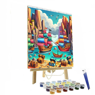 Hidden Treasure In Pirate's Cove Painting By Numbers Kit