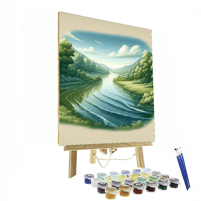 Idyllic River Bend Number Painting