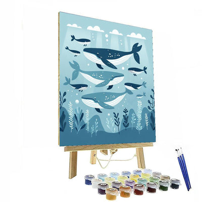 Whimsical Whale Pod Paint By Numbers Kits