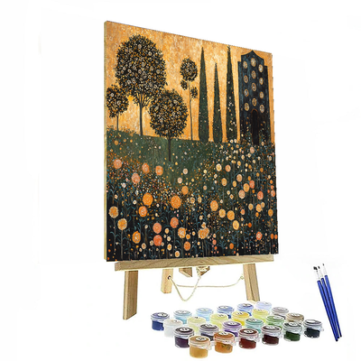 Gustav Klimt Inspired Ethereal Gardens  Paint By Numbers Art