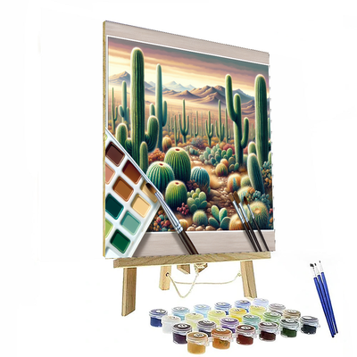 Cactus Desert Oasis Painting Number Kit