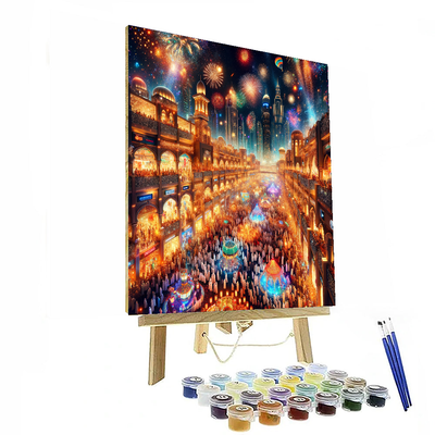 Dubai Shopping Festival - United Arab Emirates Painting By Numbers Kit