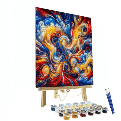 Energetic Abstract Kaleidoscope Painting Number Kit