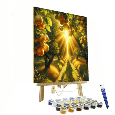 Sun-kissed Orchard Path Number Painting