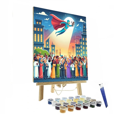 Superheroes In Action Number Painting