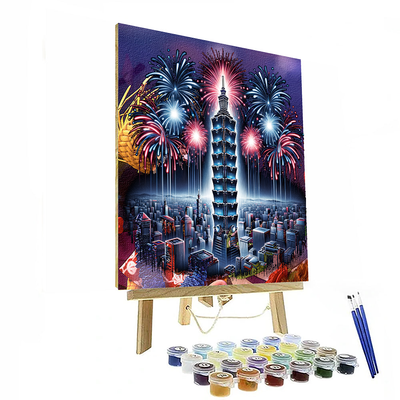 Taipei 101 Fireworks - Taiwan Painting By Numbers Kit