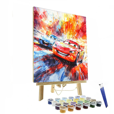 Lightning And Mater's Racing Day - Disney Inspired Paint By Numbers Kits