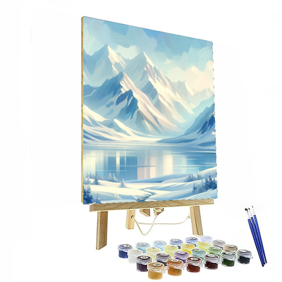 Snowy Mountain Serenity Painting By Numbers Kit