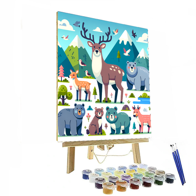 Mountain Wildlife Sanctuary Numbered Painting Kits