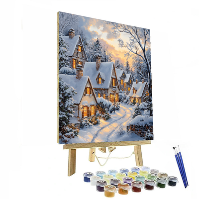 Thomas Kinkade Inspired Illuminated Winter Wonderland  Painting By Numbers Kit