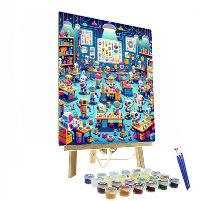 Charming Robot Playtime Paint By Numbers Kits