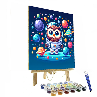 Space Explorer Owl Number Painting