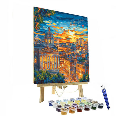 Raphael Inspired Renaissance City Twilight  Paint By Numbers Kits