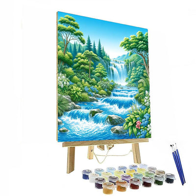 Vibrant Waterfall Cascade Paint By Number