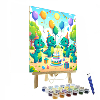 Charming Dinosaur Party Paint By Numbers Kits