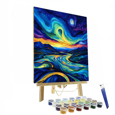 Edvard Munch Inspired Luminous Aurora  Numbered Painting Kits