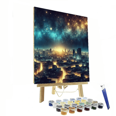 Vibrant City Lights Skyline Painting By Numbers Kit