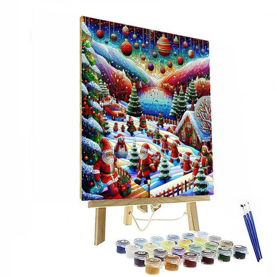 Whimsical Christmas Wonderland Painting Number Kit