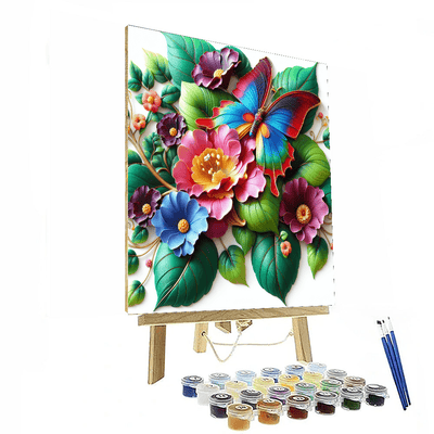 Vibrant Garden Butterfly Painting By Numbers Kit