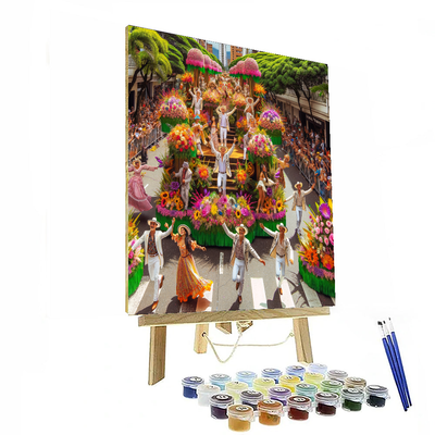 Flower Festival - Medellin - Colombia Painting By Numbers Kit