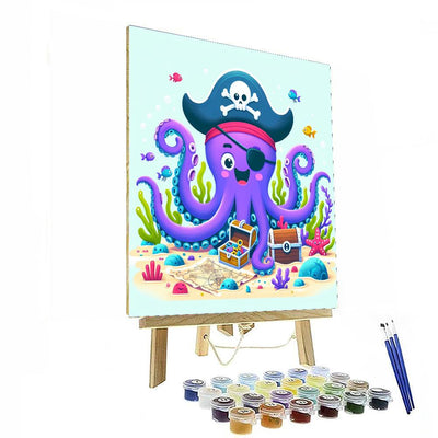 Silly Pirate Octopus Number Painting