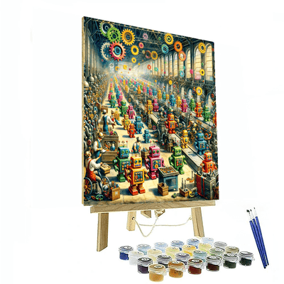 Exciting Robot Factory Paint By Numbers Kits