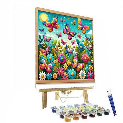 Artistic Butterfly Garden Paint By Numbers