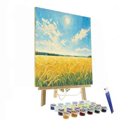 Claude Monet Inspired Radiant Sunshine Over Fields  DIY Paint By Numbers