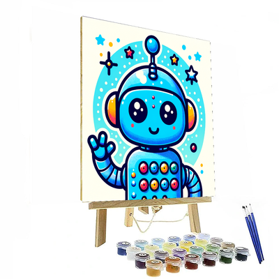 Playful Robot Friends Numbered Painting Kits