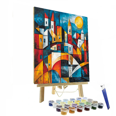 Pablo Picasso Inspired Cubist City Lights  Paint By Color