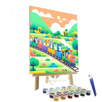 Merry Train Ride DIY Paint By Numbers