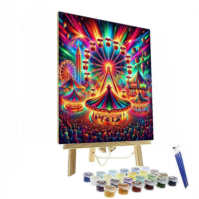 Vibrant Carnival Kaleidoscope Painting Number Kit