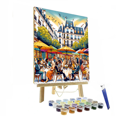 Café Scene In Paris Paint By Color