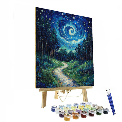 Vincent Van Gogh Inspired Starry Woodland Paths  Painting By Numbers Kit