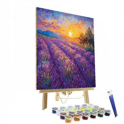 Vincent Van Gogh Inspired Sunrise Over A Lavender Field  Numbered Painting Kits