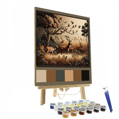 Artistic Wildlife Gathering Painting By Numbers Kit