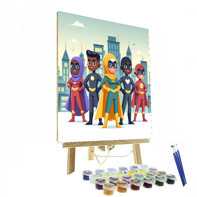 Heroic Superhero Squad DIY Paint By Numbers