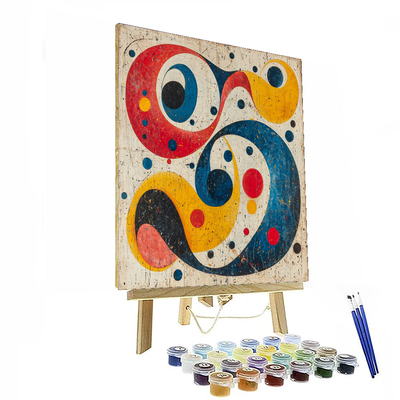 Joan Miró Inspired Whimsical Whirl  Paint By Numbers Art